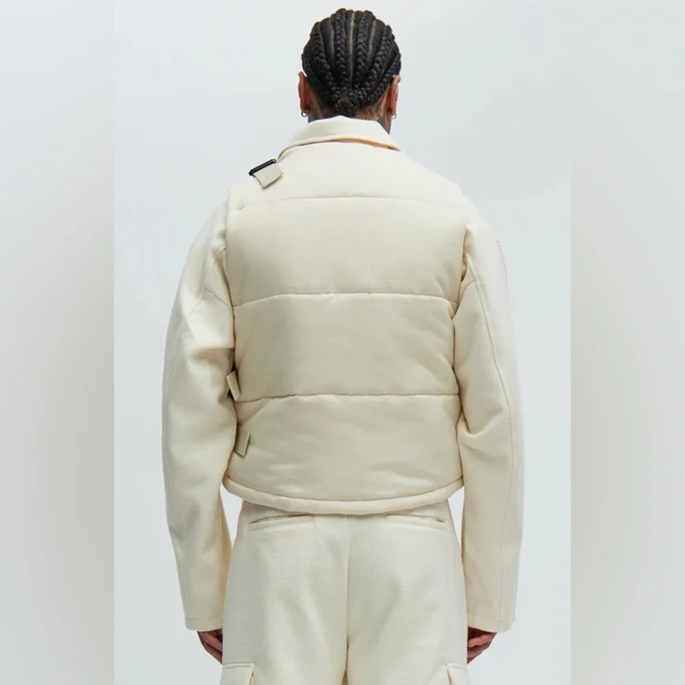 Roller Coaster Puffer Vest" in Off White from the brand Fashion Nova. - Picture 4 of 10